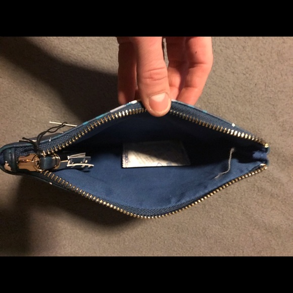 NWT Small case/clutch. Blue and beaded accents. - Picture 4 of 4